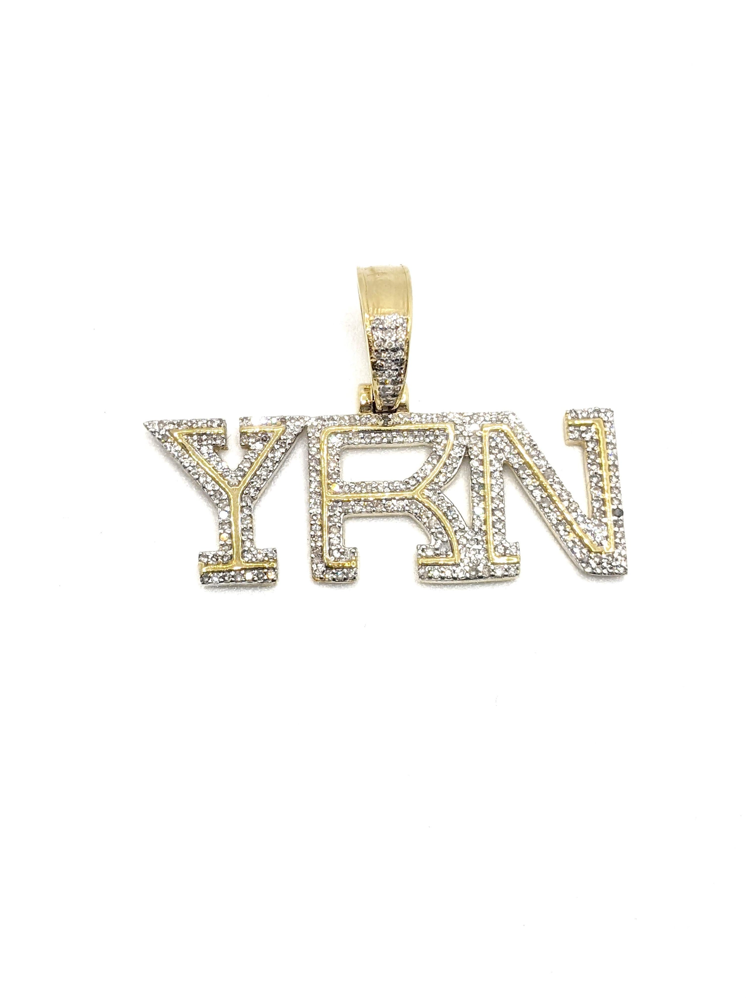 10K Gold and Diamond YRN Pendant DDHD JEWELRY