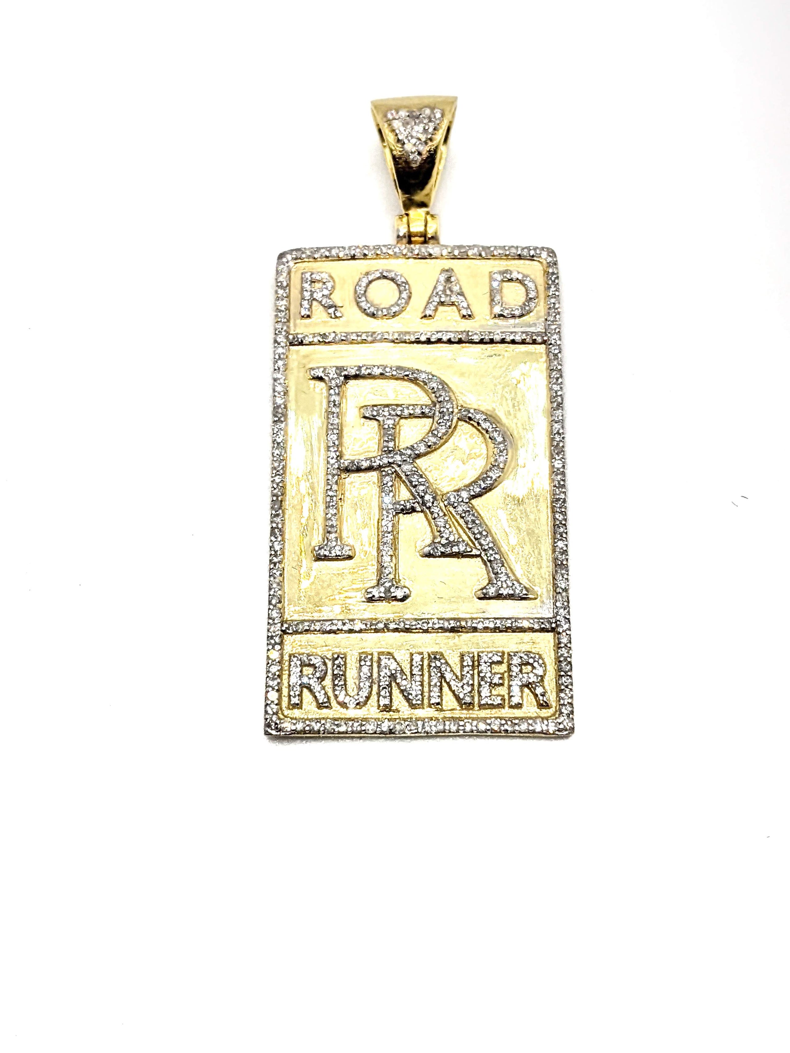 10K Gold And Diamond Road Runner Pendant DDHD JEWELRY
